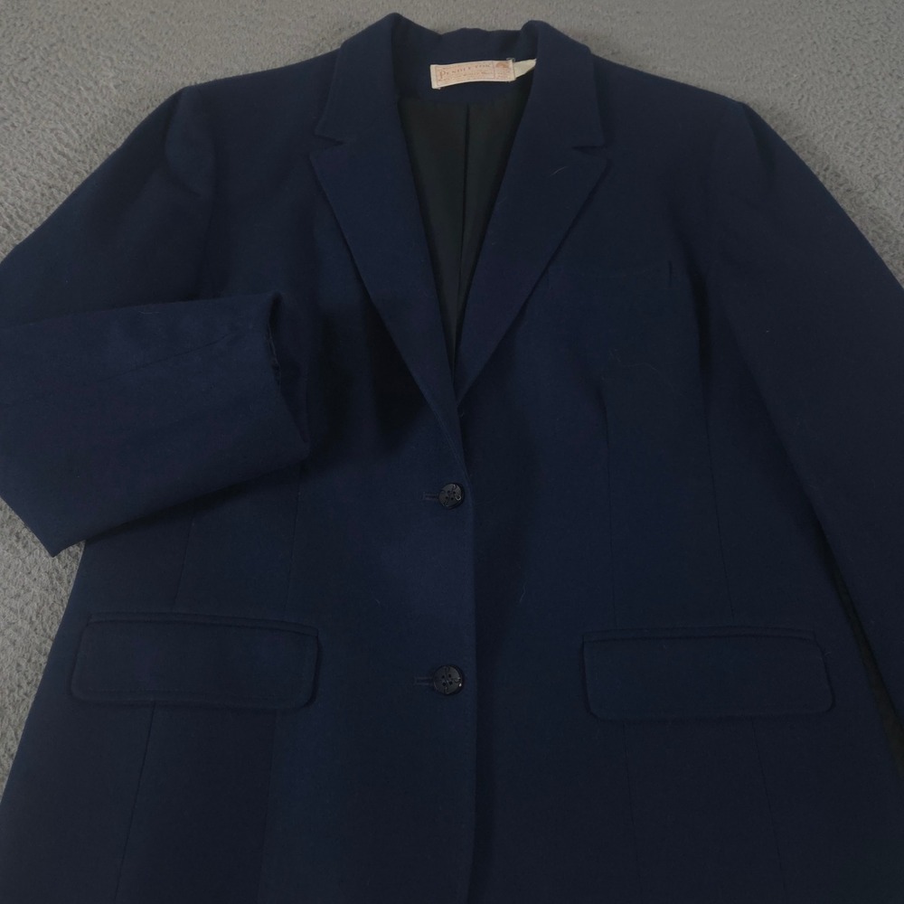 VINTAGE Pendleton Blazer Womens 10 Navy Virgin Wool Two Button Made in USA 70s